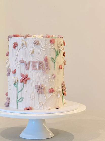 Vera graceful floral celebration cake — Bakeology Studios Melbourne