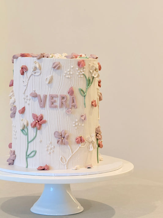 Vera graceful floral celebration cake — Bakeology Studios Melbourne