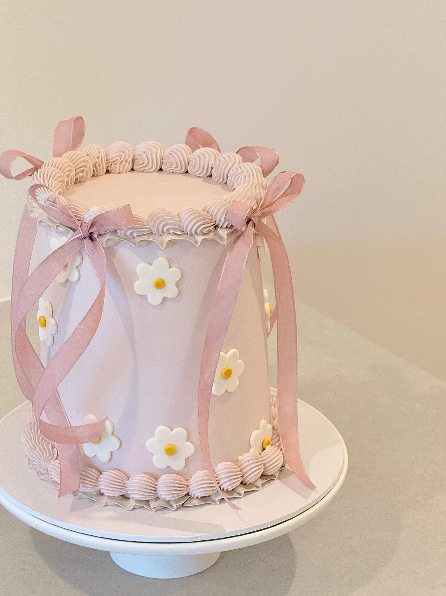 Clara floral cake close-up detail — handcrafted buttercream florals Melbourne