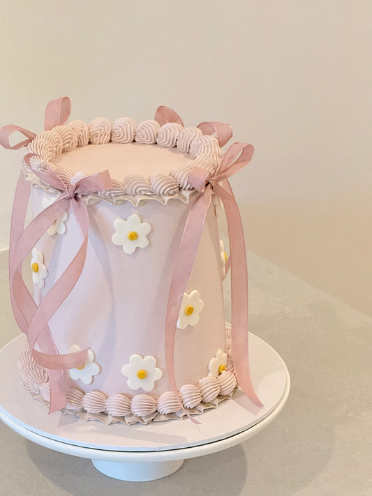 Clara floral cake close-up detail — handcrafted buttercream florals Melbourne