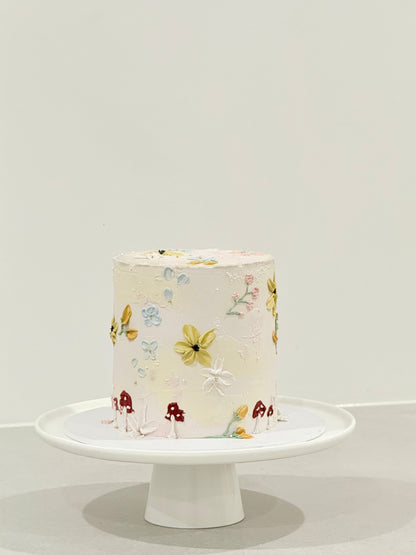 Ophelia floral cake side detail — buttercream blooms handcrafted in Melbourne