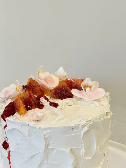 Handcrafted rustic textured buttercream celebration cake with berry compote — Bakeology Studios Burwood East